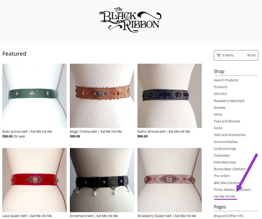 The black ribbon shop